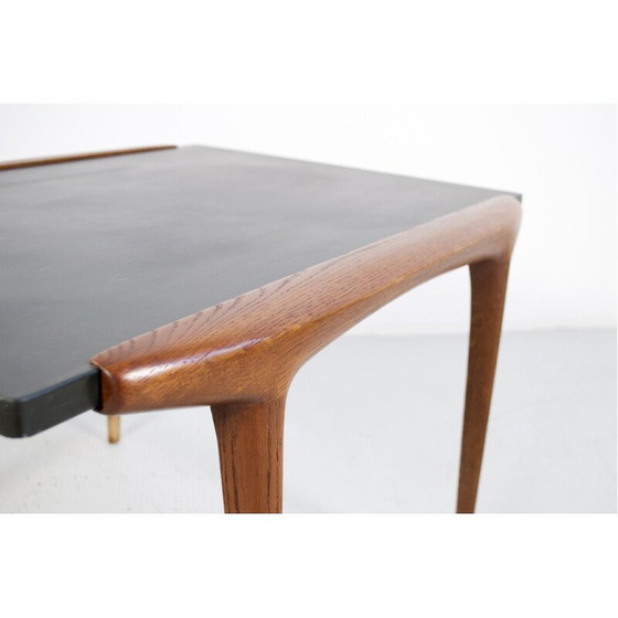 Image 1 of Tavolino da caffè vintage in teak e ottone, Francia 1960