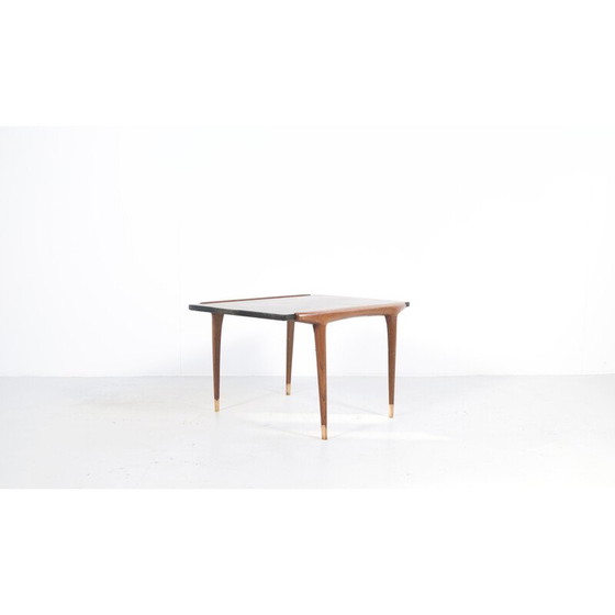 Image 1 of Tavolino da caffè vintage in teak e ottone, Francia 1960