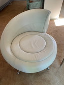 2x Vintage leather armchairs