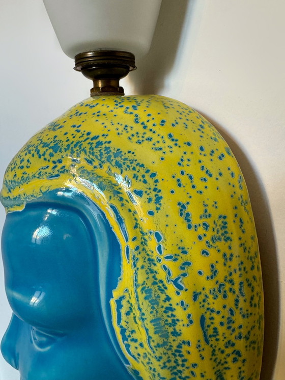 Image 1 of Lampada da parete vintage in ceramica con volto pop art 