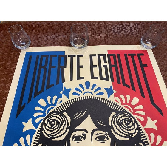 Image 1 of Vintage lithograph "Liberty Equality Fraternity" by Shepard Fairey, 2018