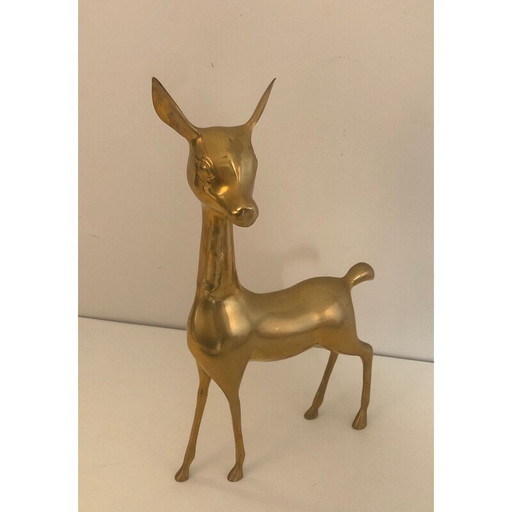 Vintage brass deer, France 1970