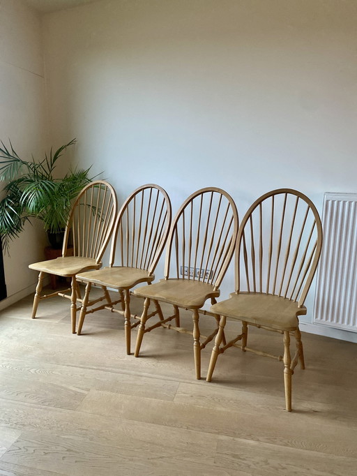 Set 6 Vintage Windsor Bar Chairs, Made In Slovenia