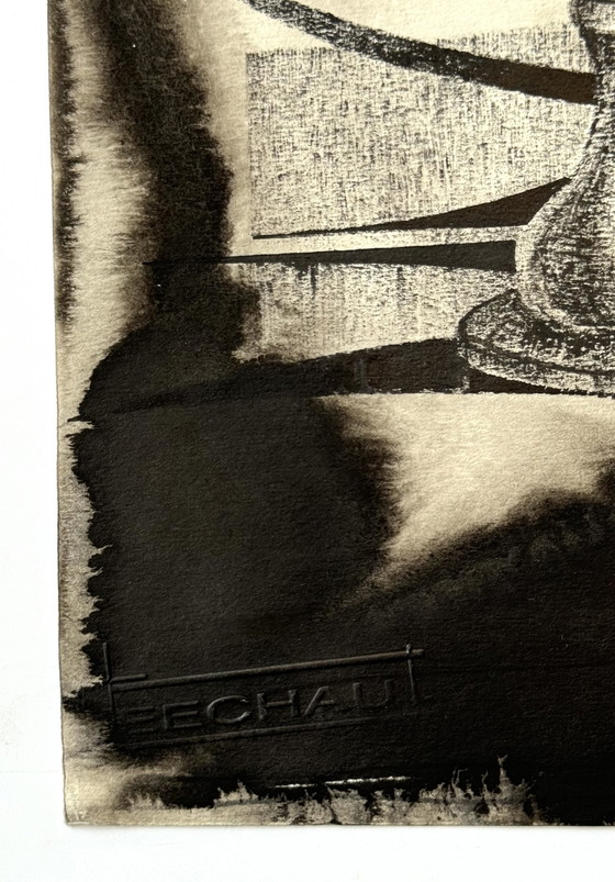 Eugène Eechaut - composition surréaliste à l'encre – Peintures et dessins, Paper (photo 3 of 12)