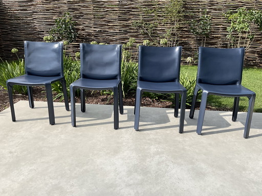 4x Cassina Cab Chairs by Mario Bellini