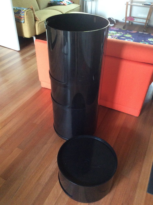 4x Kartell Componibile Cylinders Black