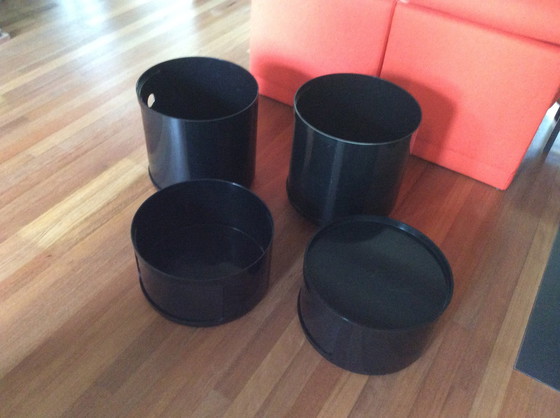 Image 1 of 4x Kartell Componibile Cylinders Black