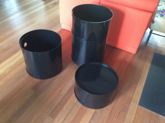 Image 1 of 4x Kartell Componibile Cylinders Black