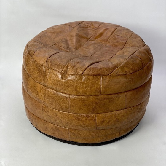 Image 1 of Vintage leather patchwork pouf for De Sede, 1970