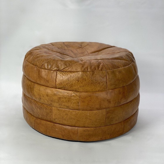 Image 1 of Vintage leather patchwork pouf for De Sede, 1970