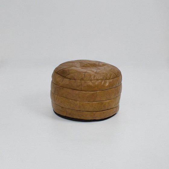 Image 1 of Vintage leather patchwork pouf for De Sede, 1970