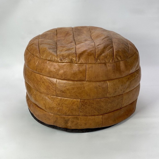 Image 1 of Vintage leather patchwork pouf for De Sede, 1970