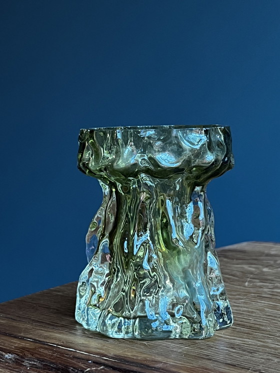 Image 1 of Ingridglass / Ingrid Light Green 'Bark' Vase '70