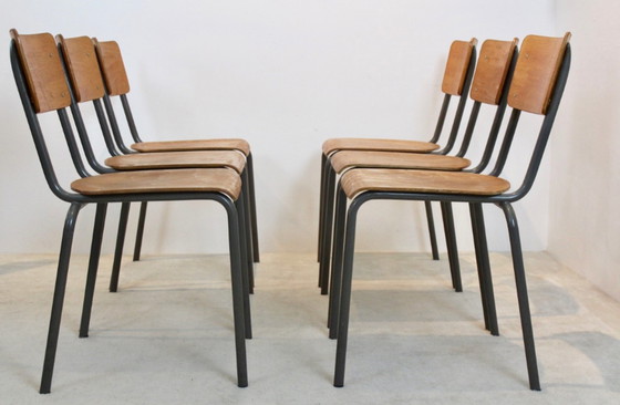 Image 1 of Dutch Design Industrial Plywood Chairs