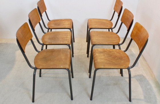 Image 1 of Dutch Design Industrial Plywood Chairs