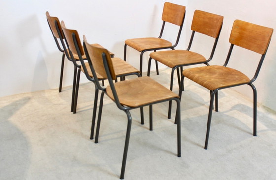 Image 1 of Dutch Design Industrial Plywood Chairs