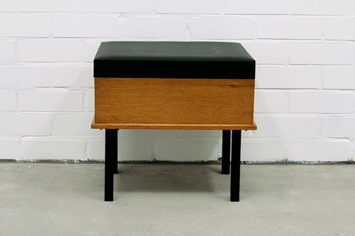 sewing stool black skai