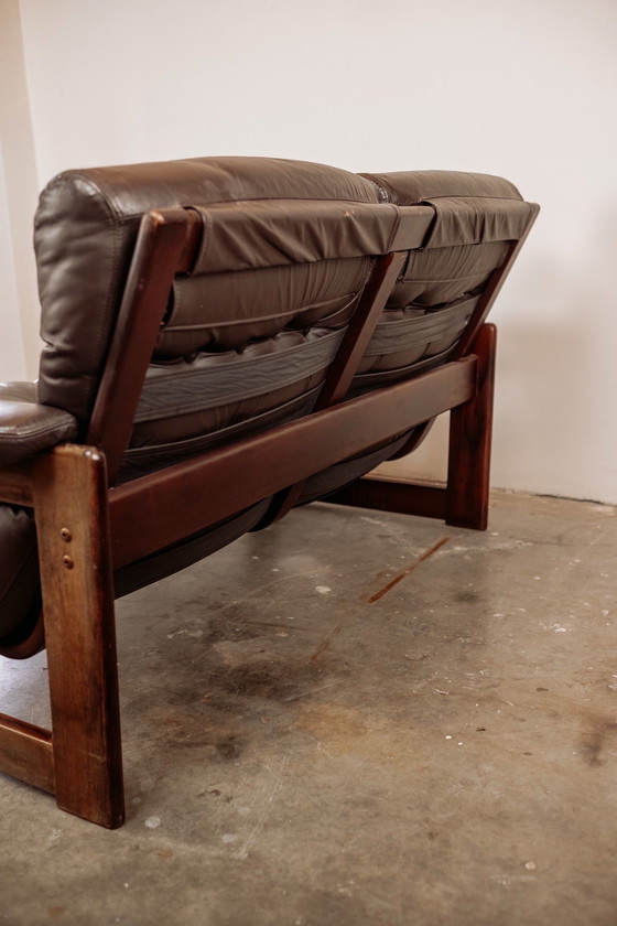 Image 1 of Vintage Leather 2-Seater Sofa 1970s