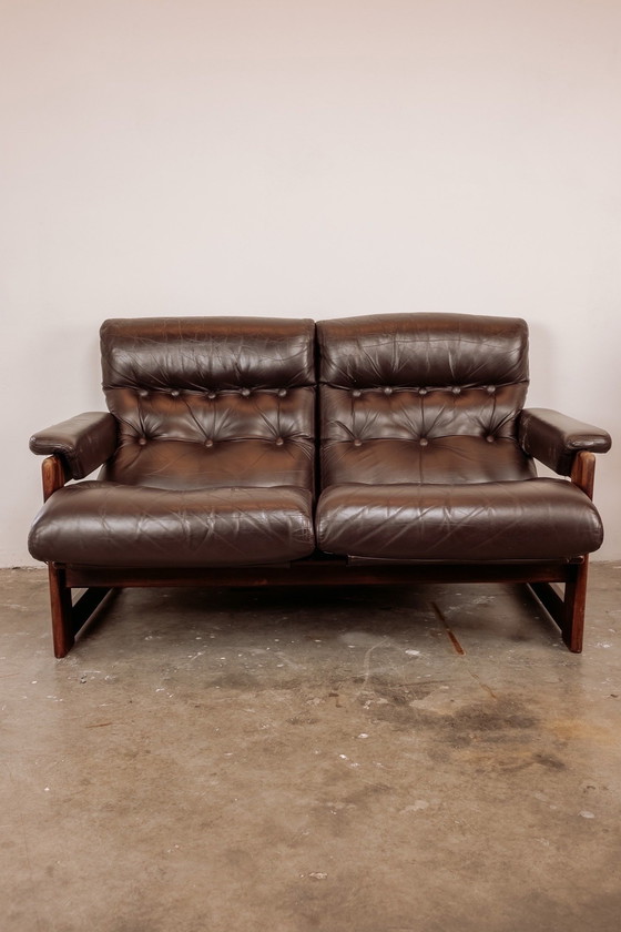 Image 1 of Vintage Leather 2-Seater Sofa 1970s