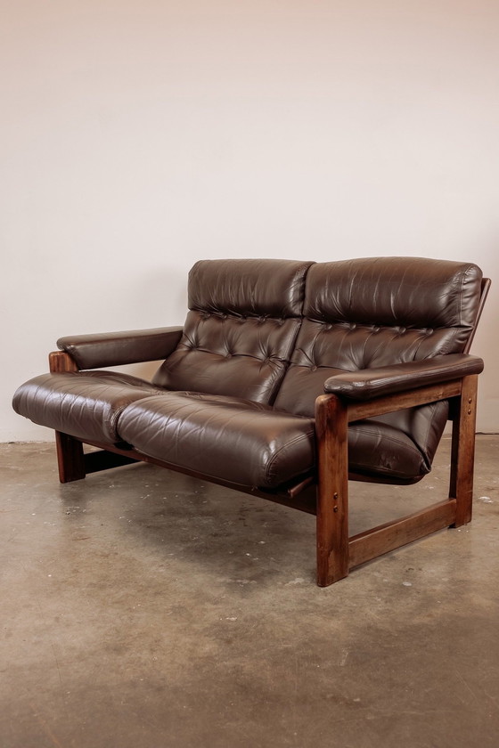 Image 1 of Vintage Leather 2-Seater Sofa 1970s