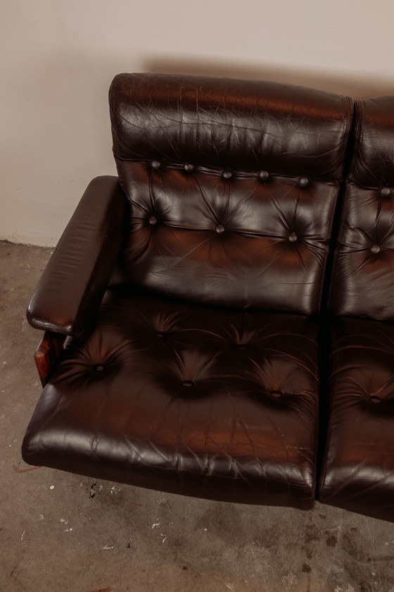 Image 1 of Vintage Leather 2-Seater Sofa 1970s