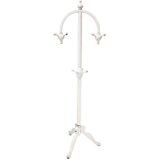Vintage white lacquer coat rack, 1950