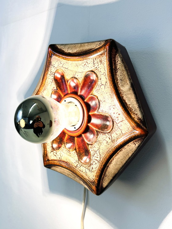 Image 1 of 2x Ceramic fat lava wall lamp