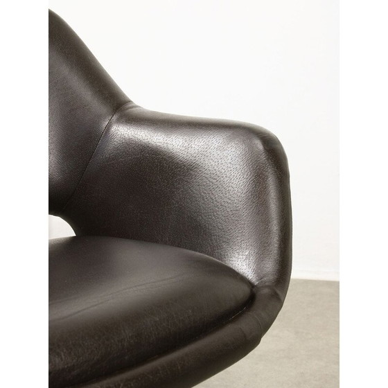 Image 1 of Vintage office chair in chocolate brown leather, Italy