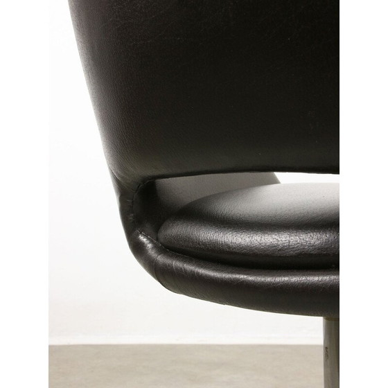 Image 1 of Vintage office chair in chocolate brown leather, Italy