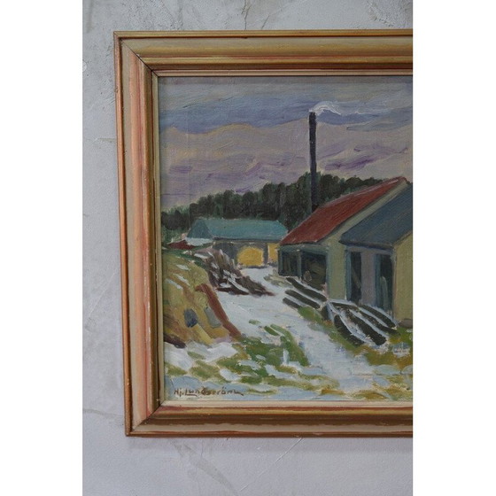 Image 1 of Dipinto a olio vintage di Hjalmar Lundström, Svezia 1930