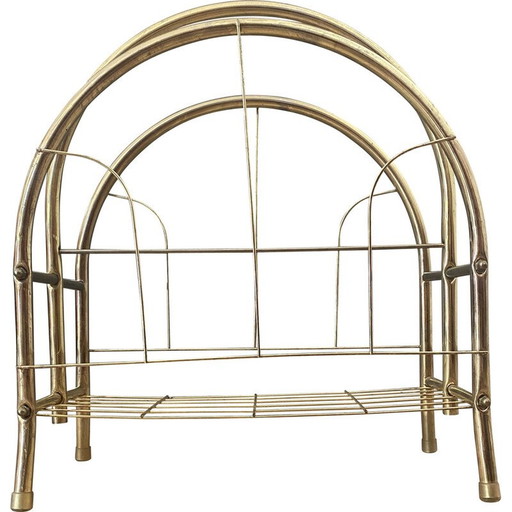 Mid-century brass magazine rack