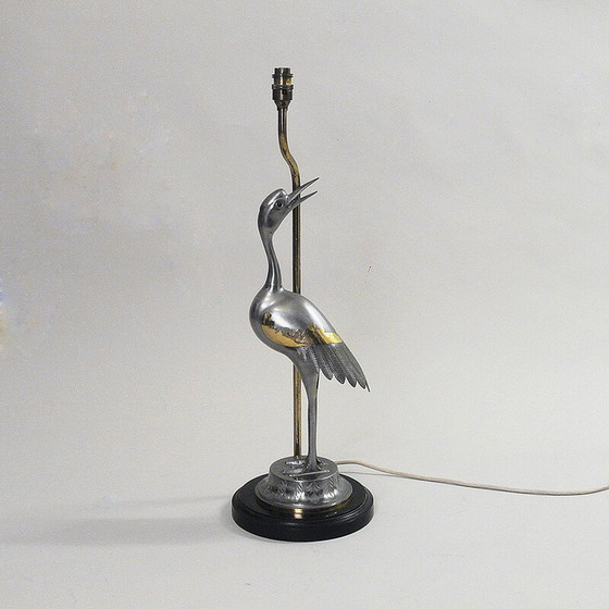 Image 1 of Lampada da tavolo vintage Heron in ottone cromato, Regno Unito 1970