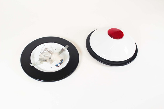 Image 1 of 2x original 1980’s Italian Pop art wall lamps in opaline glass