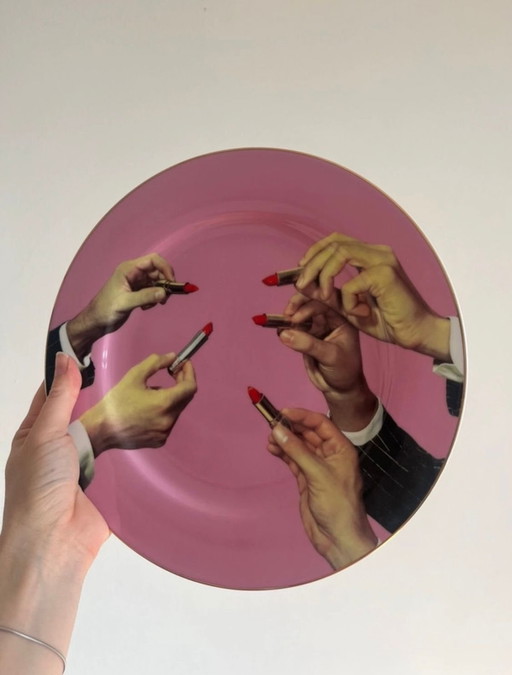 Seletti By Toiletpaper Pink Lipstick Plate