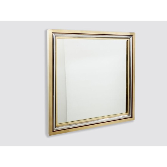 Image 1 of Vintage Italian mirror in brass and chrome by Romeo Rega, 1970