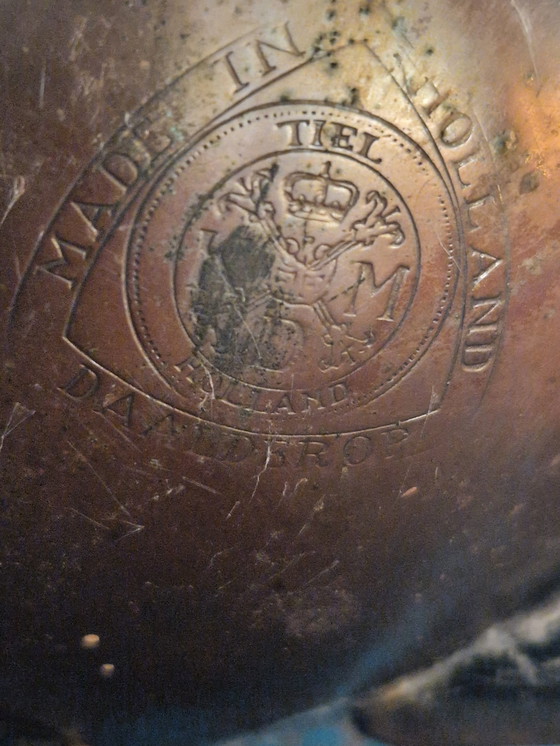 Image 1 of Grande vaso decorativo antico in rame in stile Art Nouveau