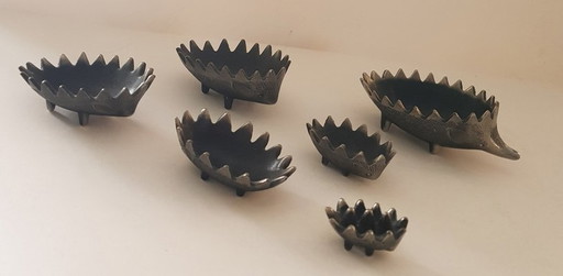 Stackable Hedgehog Ashtrays By Walter Bosse For Hertha Baller, 1950S, Set Of 6