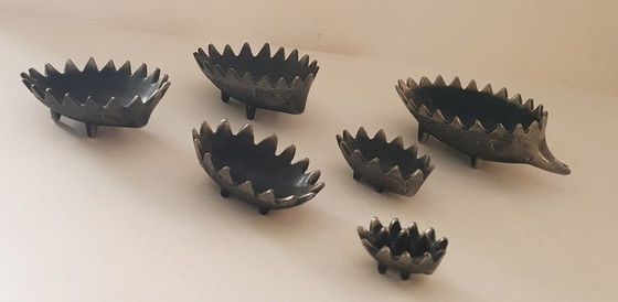 Image 1 of Stackable Hedgehog Ashtrays By Walter Bosse For Hertha Baller, 1950S, Set Of 6