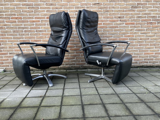 Image 1 of 2x Durlet Dayton Relax black leather