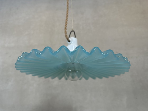 Image 1 of Vintage Collar Lamp - Glass And Porcelain