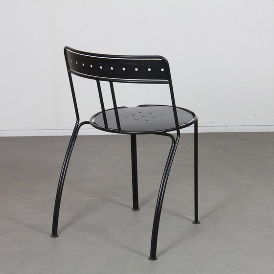 Image 1 of Vintage Palais Royal chair in black lacquered metal by Jean-Michel Wilmotte for Academy, 1986