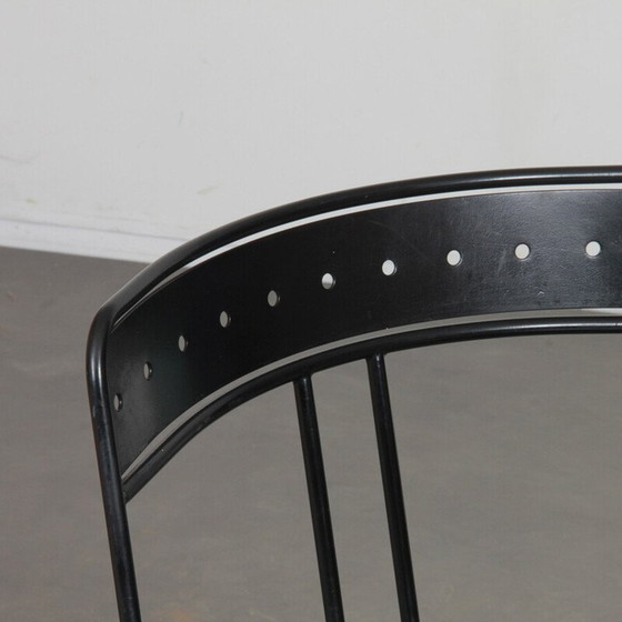 Image 1 of Vintage Palais Royal chair in black lacquered metal by Jean-Michel Wilmotte for Academy, 1986