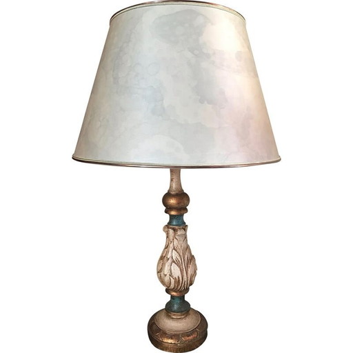 Lampada veneziana d'epoca in legno dorato, 1970
