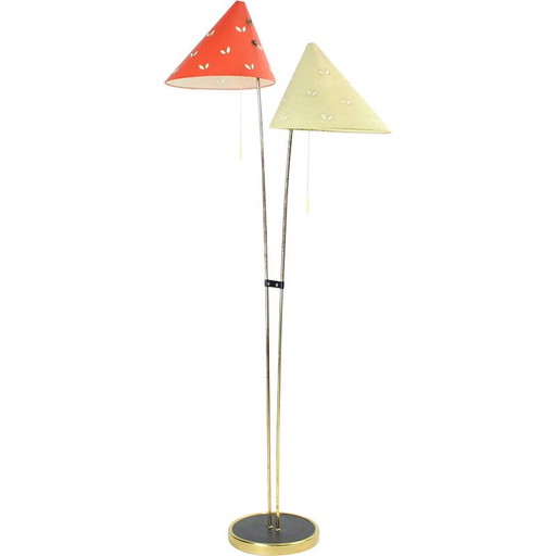 Vintage floor lamp in brass by Zukov, Czechoslovakia 1960s
