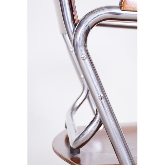 Image 1 of Vintage Bauhaus folding armchair in beech plywood, Czechia 1930s