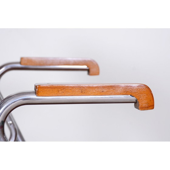 Image 1 of Vintage Bauhaus folding armchair in beech plywood, Czechia 1930s