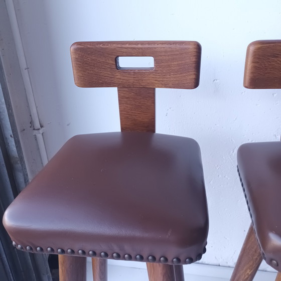 Image 1 of 3 + 1 Vintage brutalist bar stool