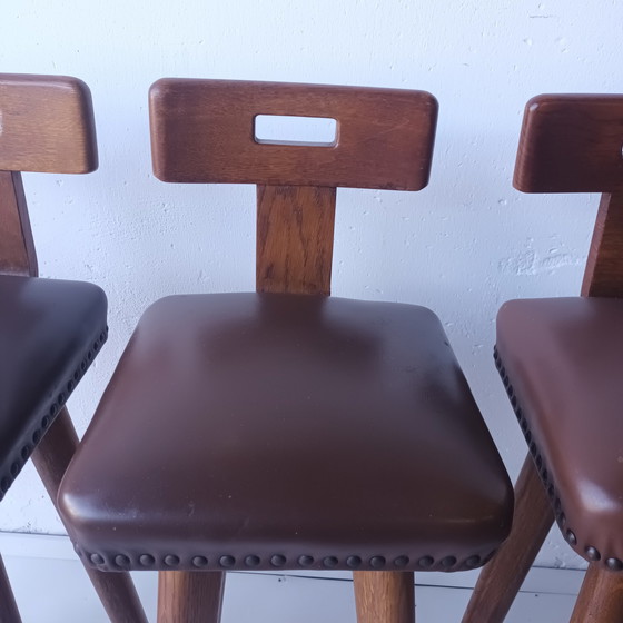 Image 1 of 3 + 1 Vintage brutalist bar stool