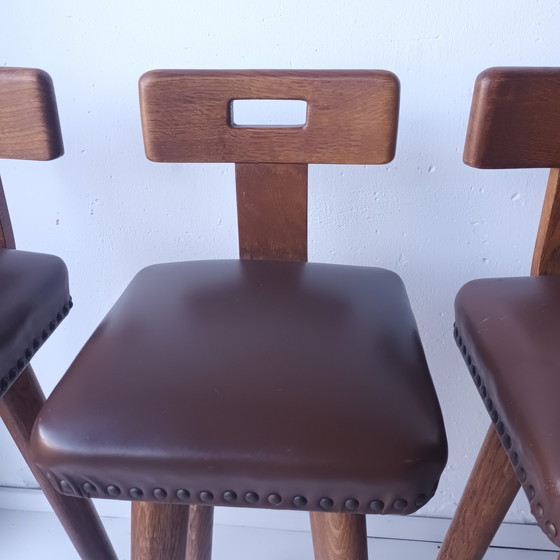 Image 1 of 3 + 1 Vintage brutalist bar stool