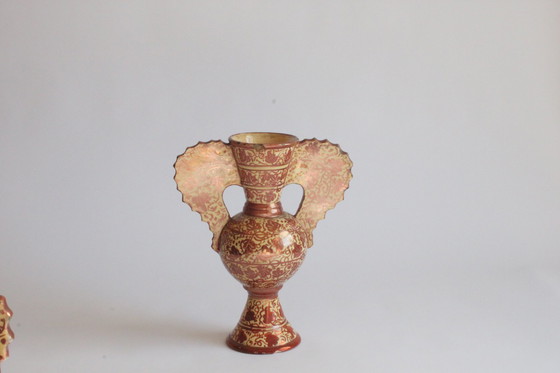 Image 1 of Hispano Moresque Neoclassical Copper Lustre Vases, 19Th